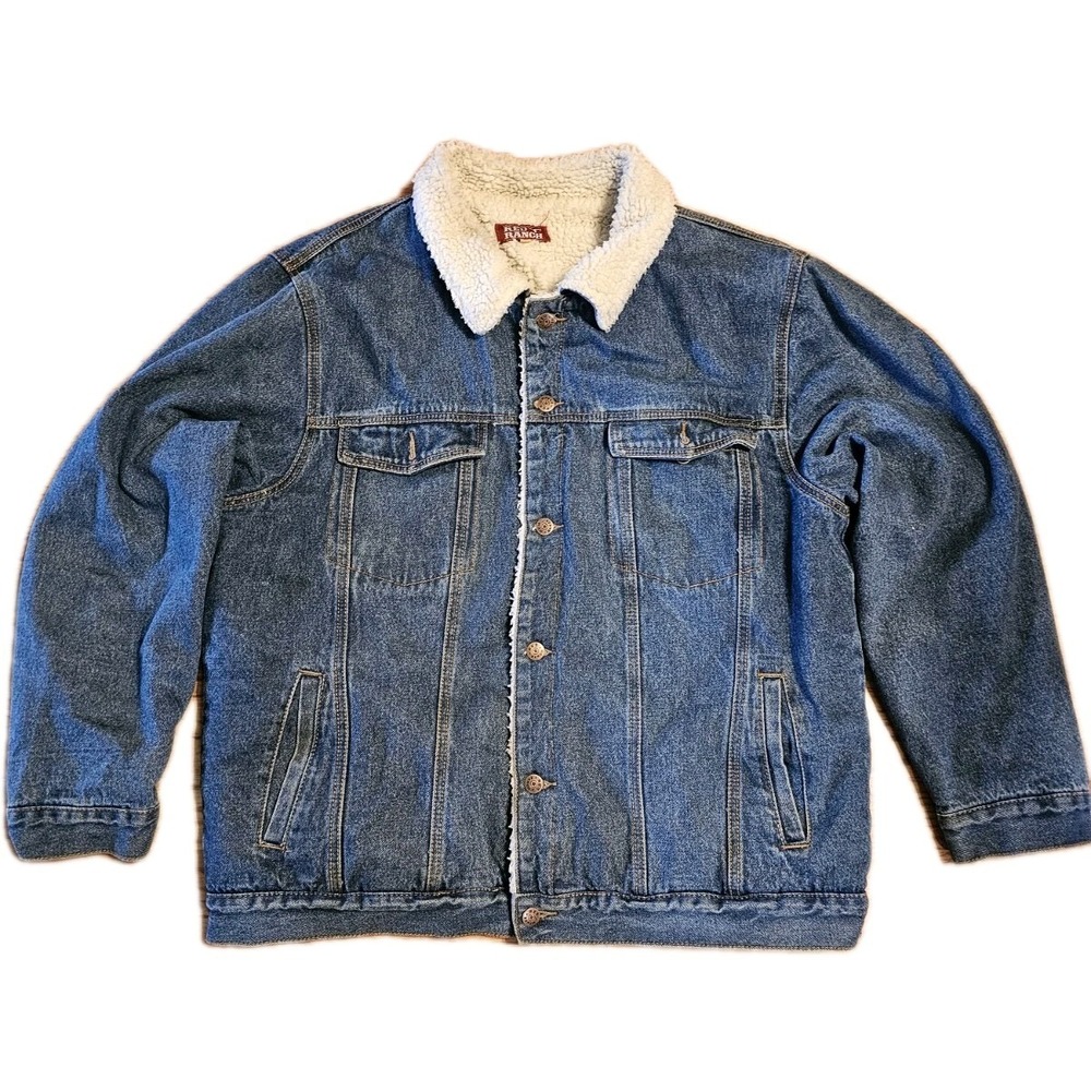 Red Ranch Jean Jacket Sherpa Lined Size 2x‎ Chore Coat